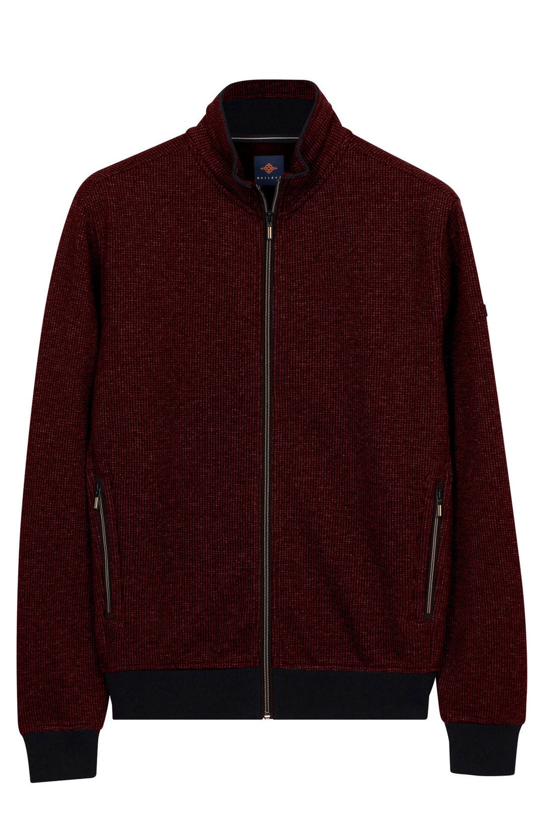 Two-Tone Jacquard Sweatvest - Bordeaux