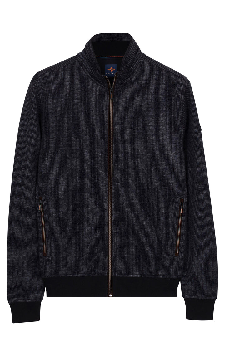 Two-Tone Jacquard Sweatvest - Blauw