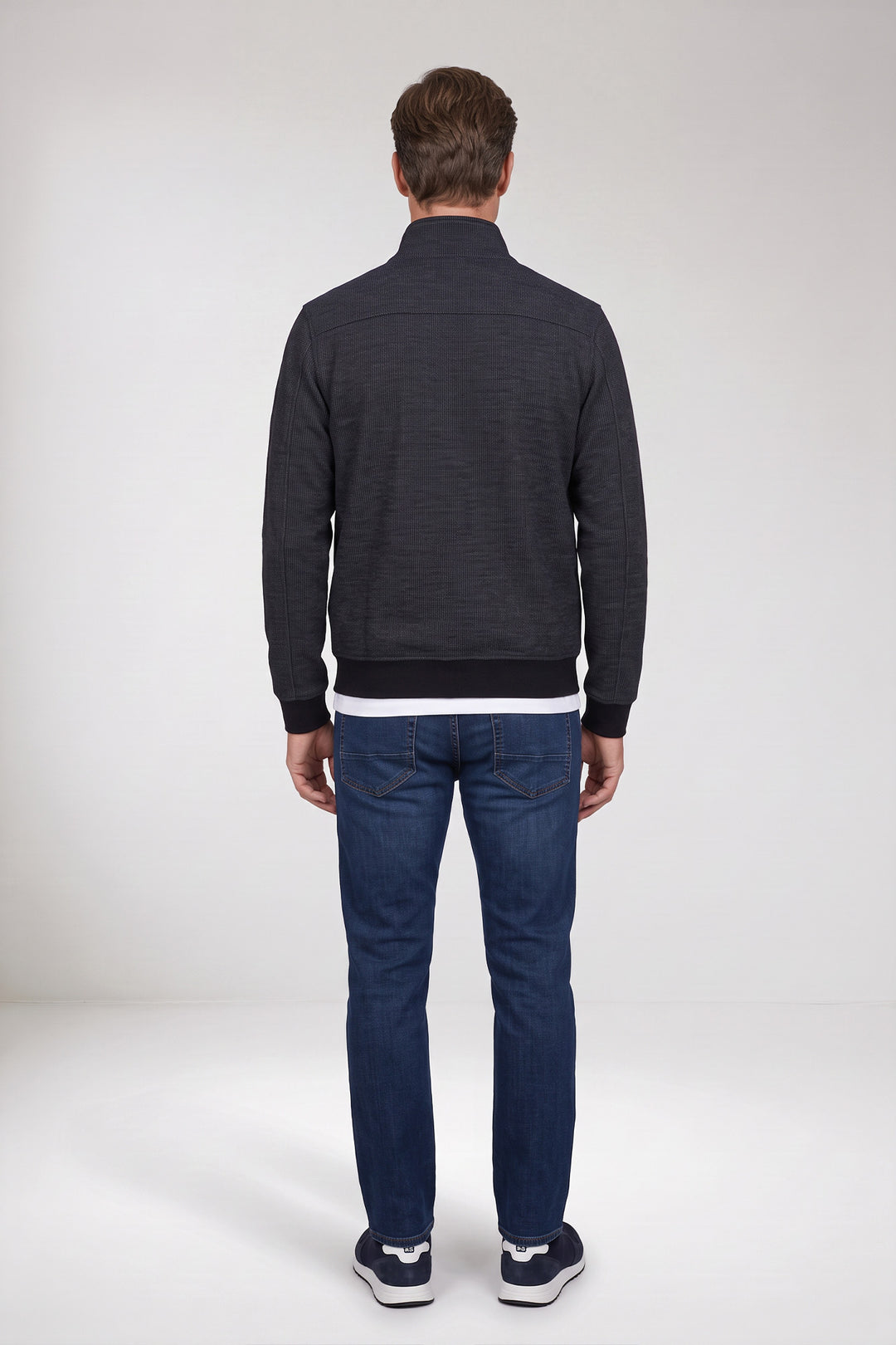 Two-Tone Jacquard Sweatvest - Blauw