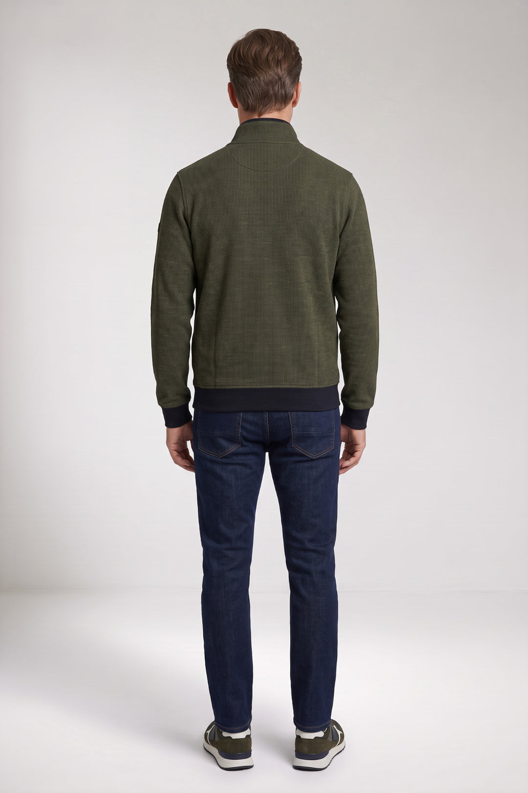 Two-Tone Jacquard Sweatvest - Groen