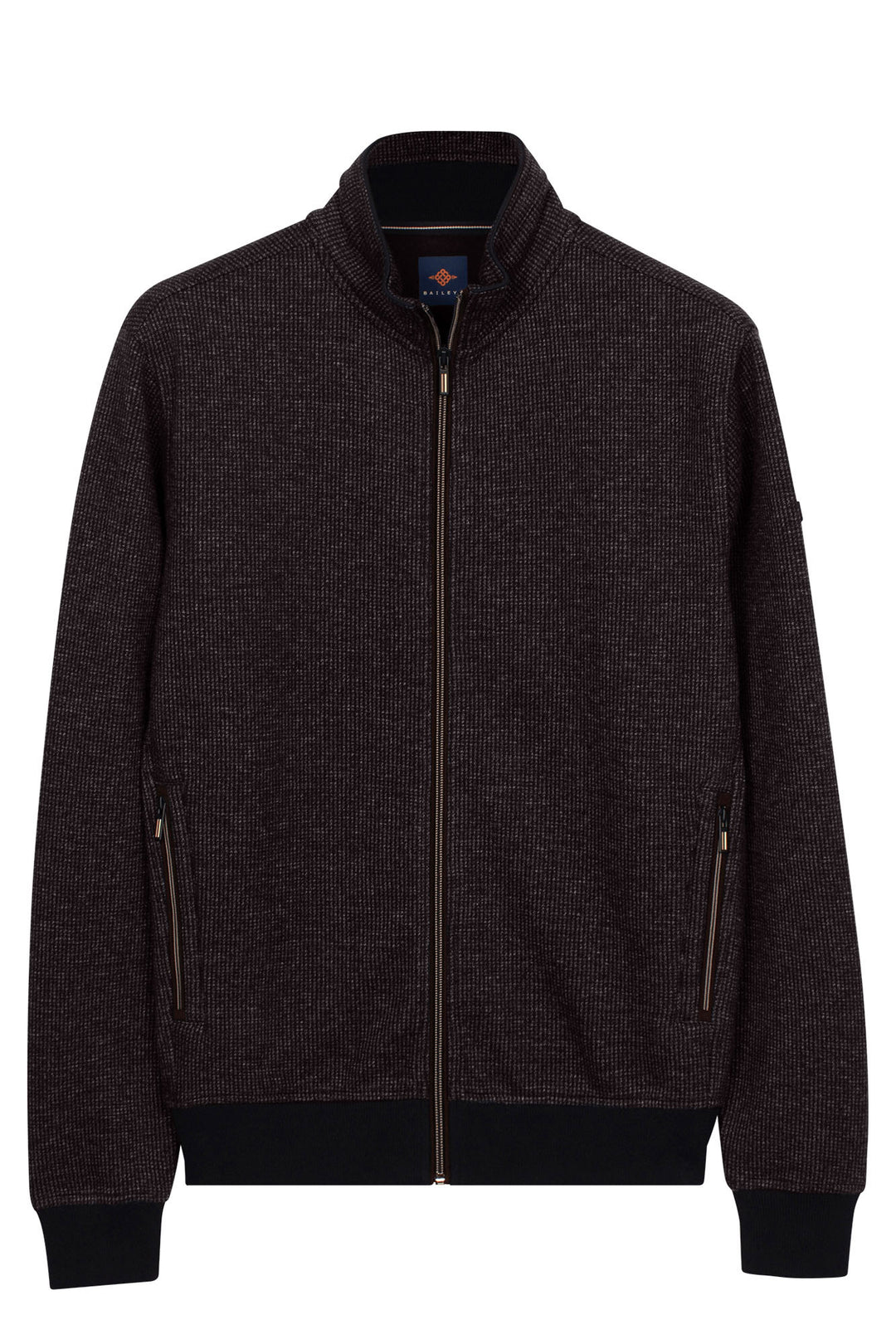 Two-Tone Jacquard Sweatvest - Donker Camel