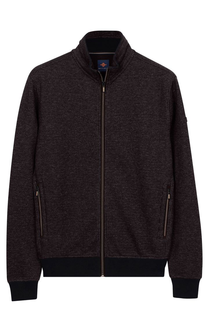 Two-Tone Jacquard Sweatvest - Donker Camel