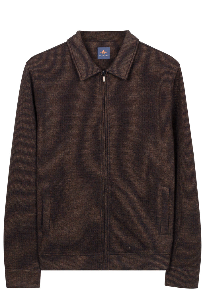 Two-Tone Jacquard Sweatvest - Camel