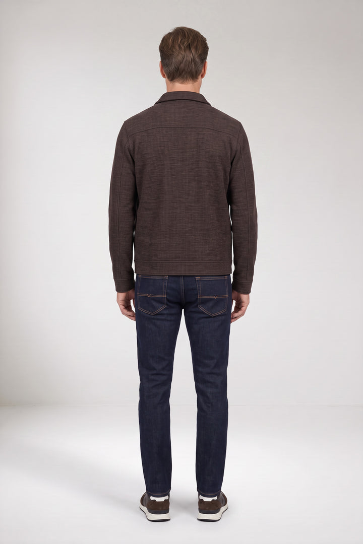 Two-Tone Jacquard Sweatvest - Camel