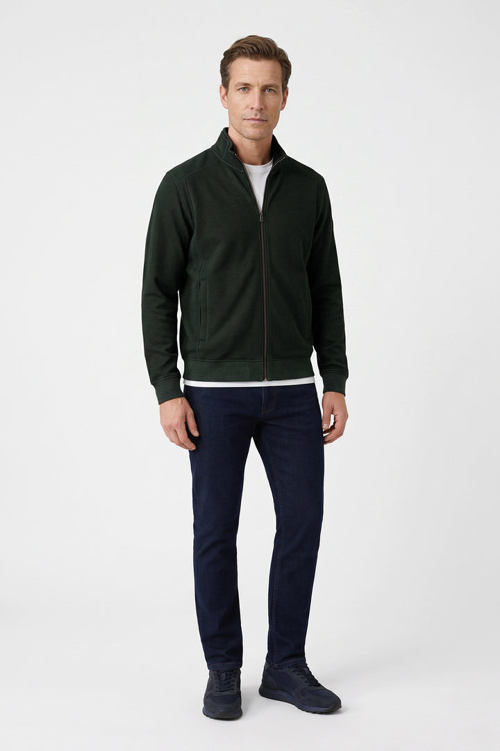 Two-tone Jacquard vest - Groen
