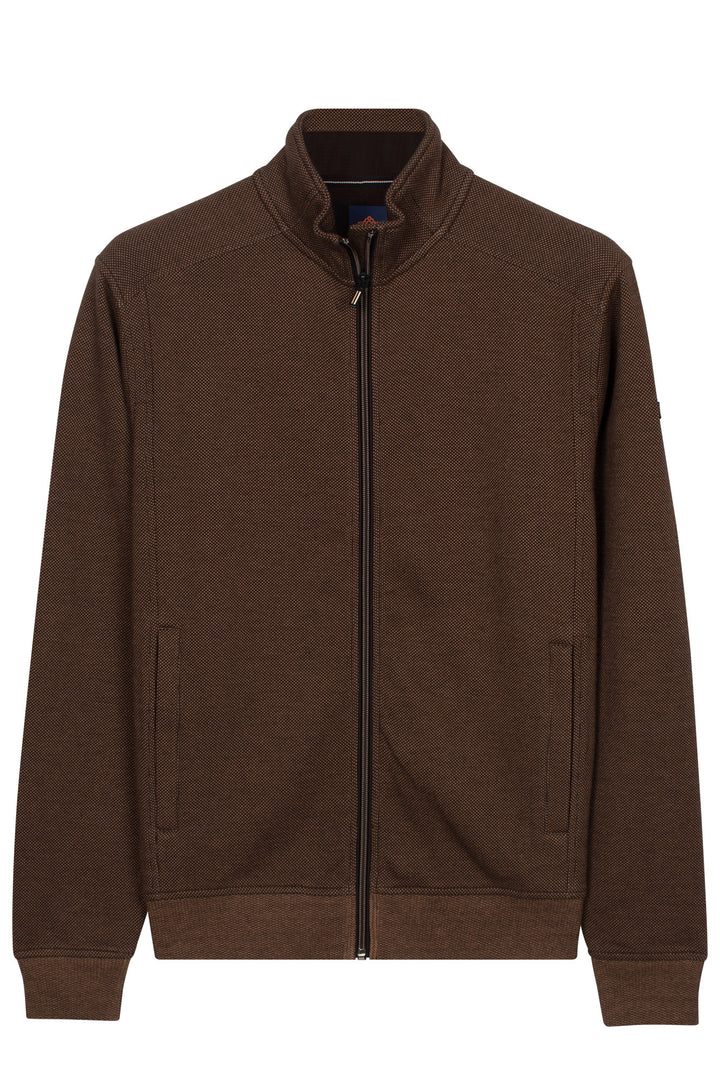 Two-tone jacquard vest - Brown