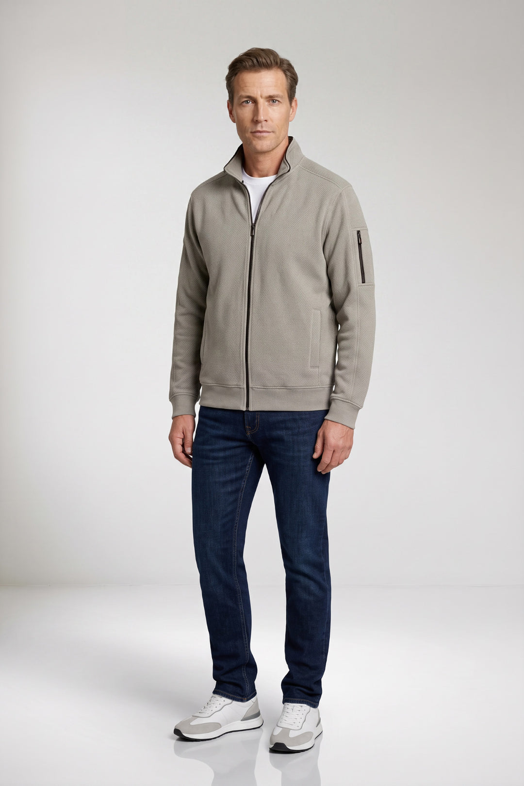Jacquard Sweatvest - Beige