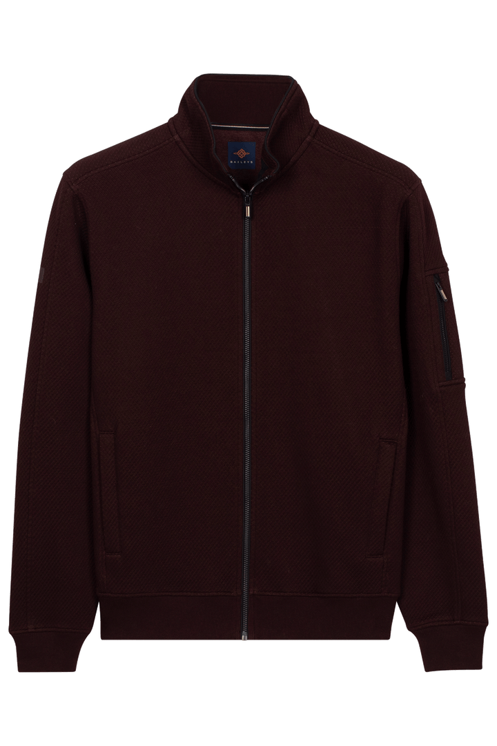 Jacquard Sweat Cardigan - Purple
