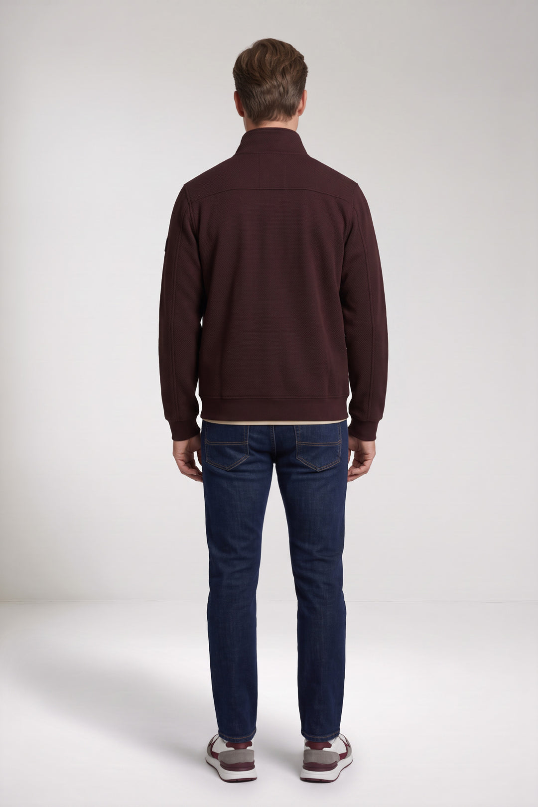 Jacquard Sweat Cardigan - Purple