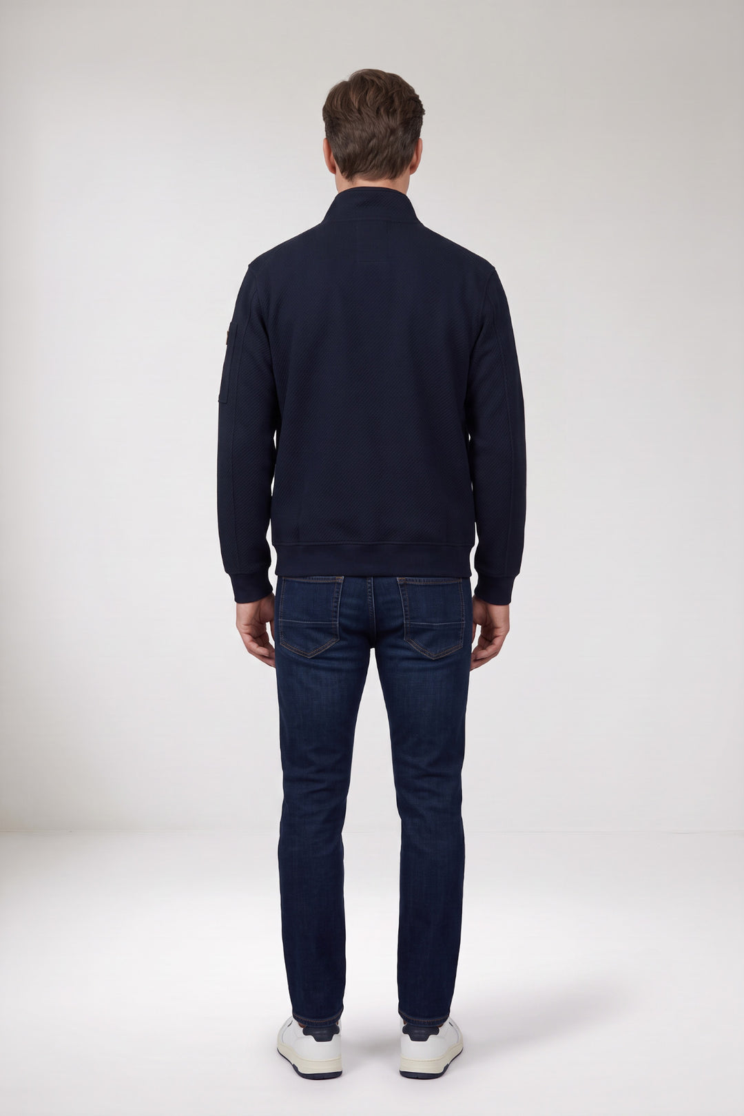 Jacquard Sweat Jacket - Navy