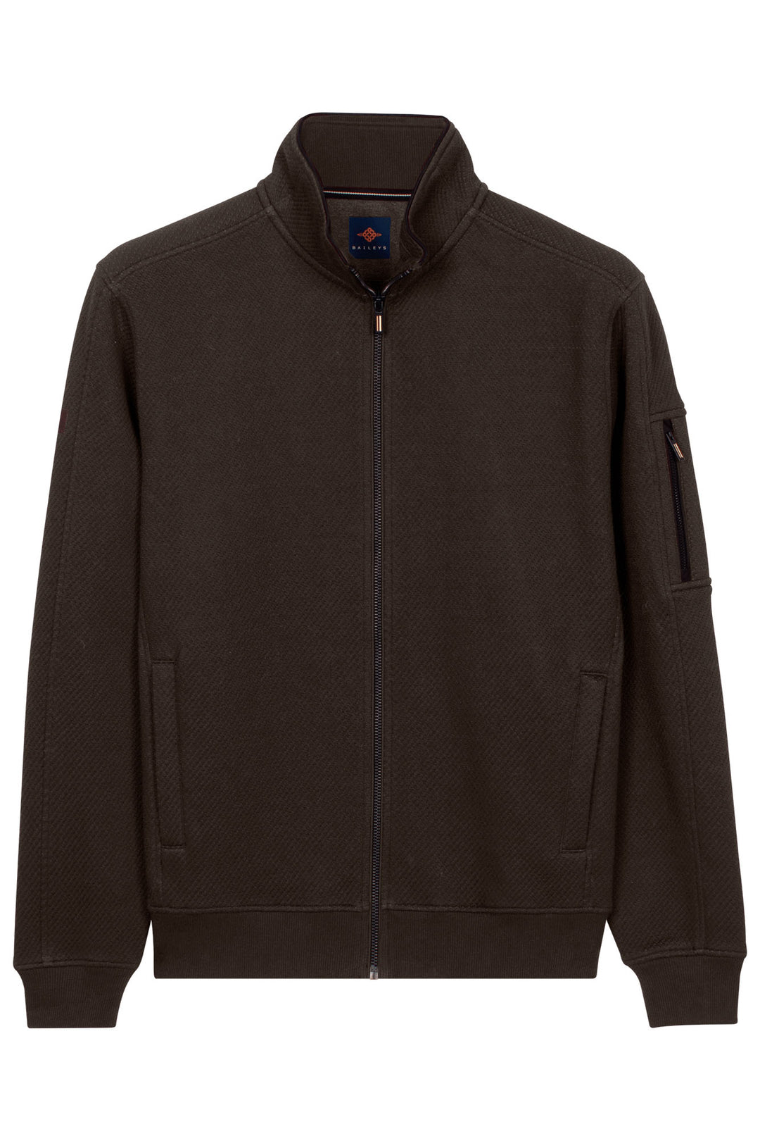Jacquard Sweat Cardigan - Brown