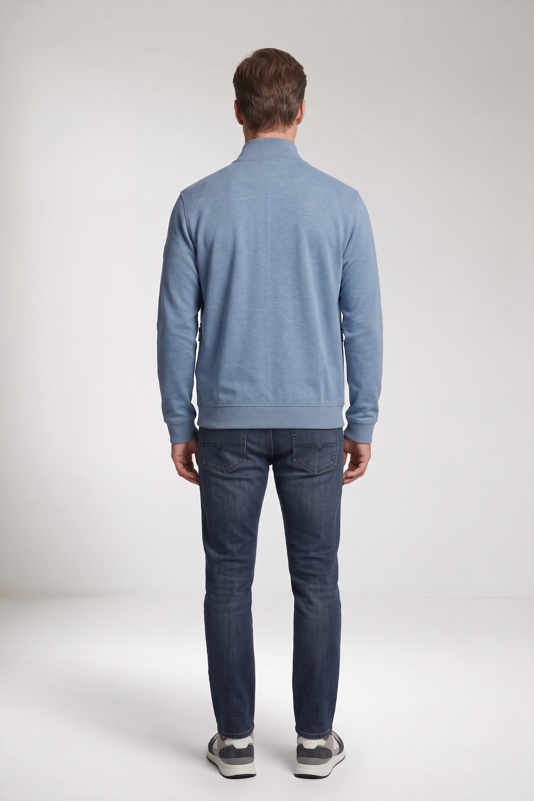 Sweatvest met Contrastdetails - Middenblauw