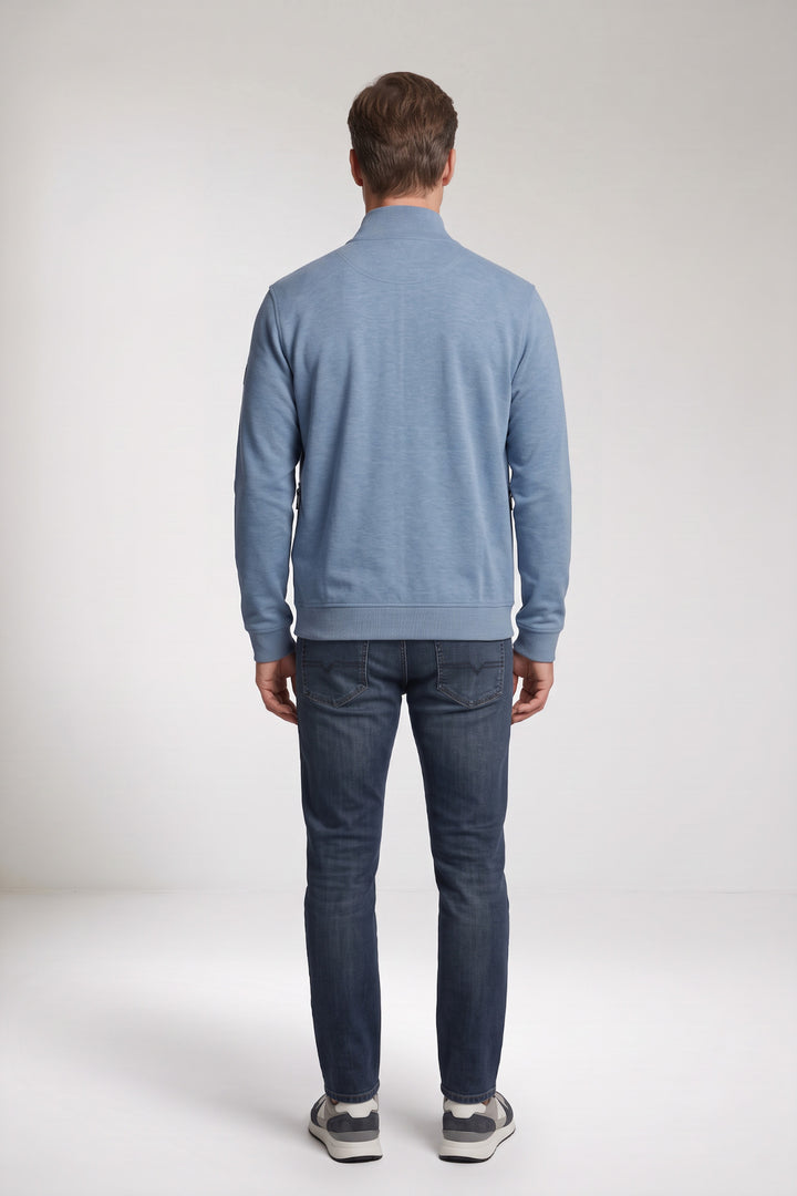 Sweatvest met Contrastdetails - Middenblauw