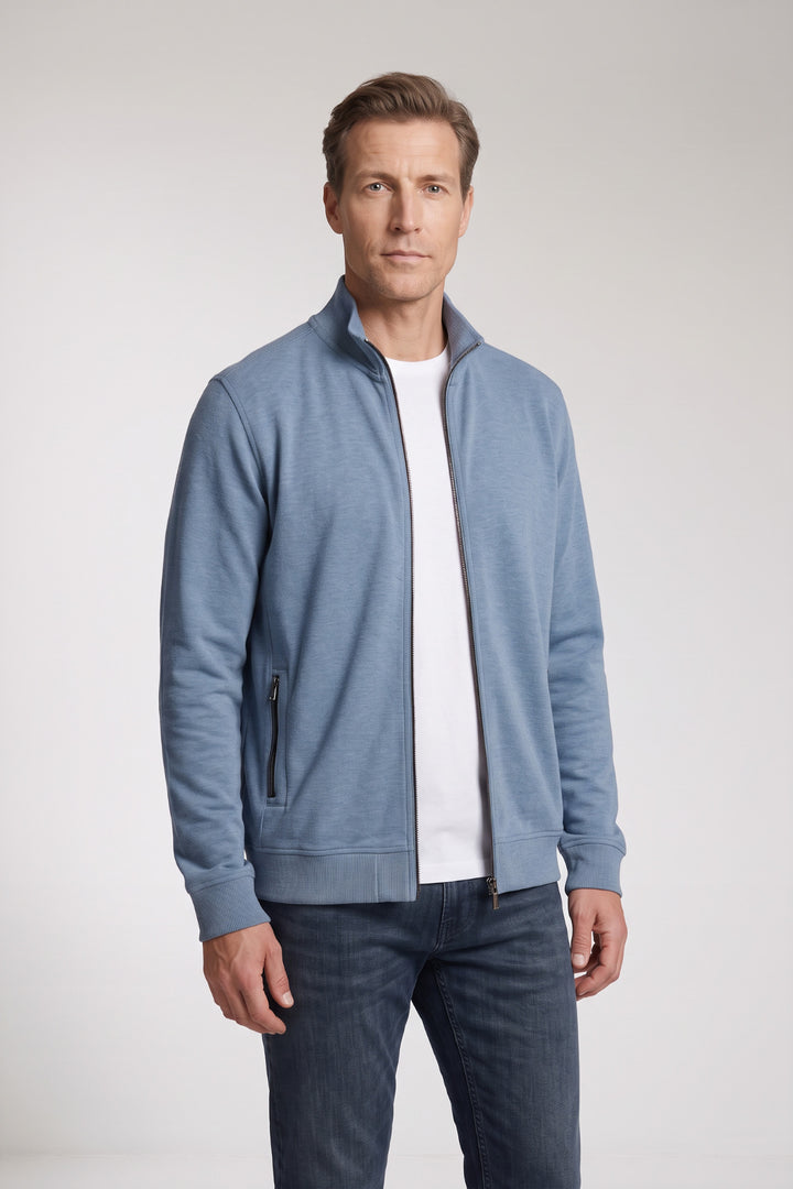 Sweatvest met Contrastdetails - Middenblauw