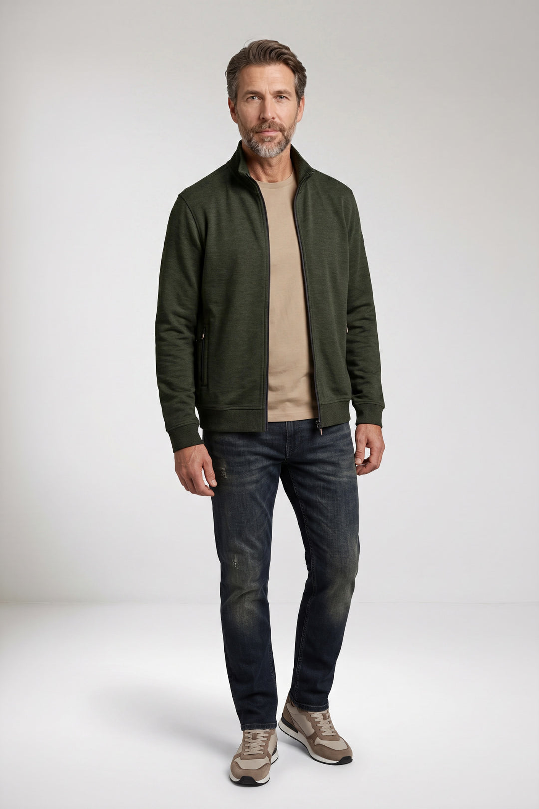 Sweat Vest with Contrast Details - Green
