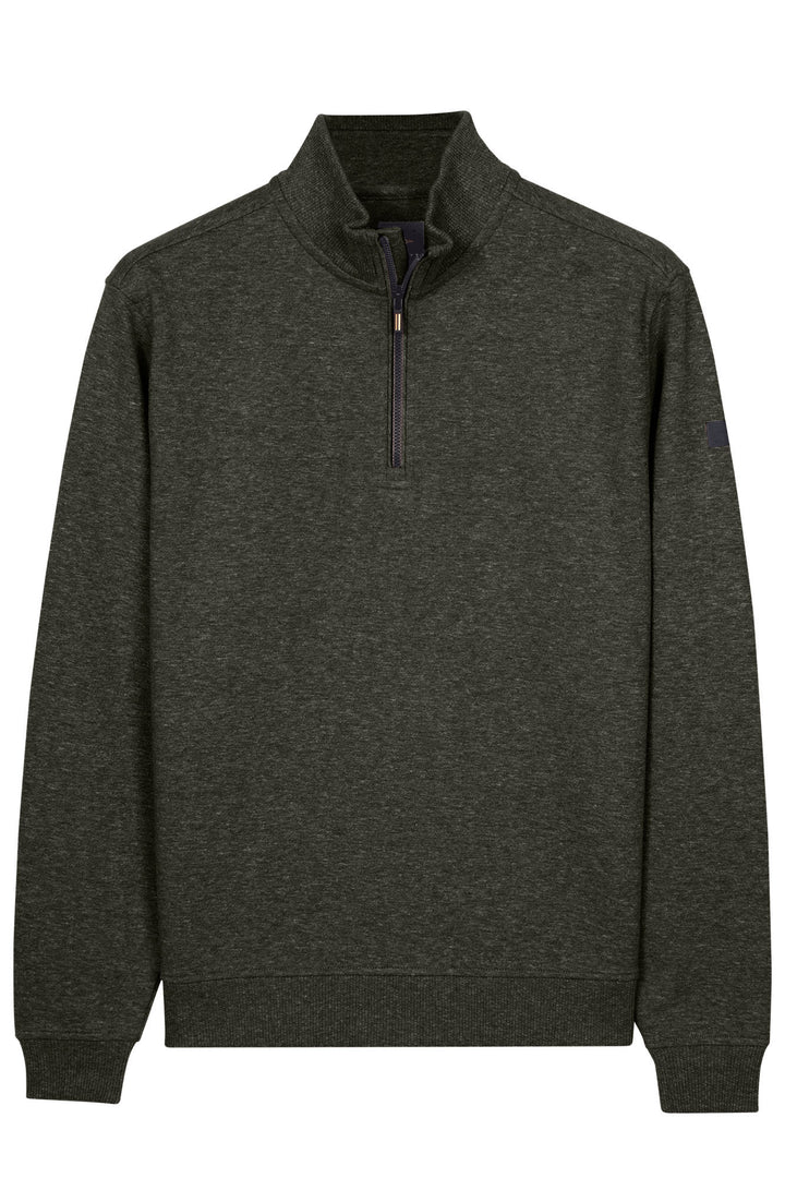 Cotton Half-Zip Sweater - Green