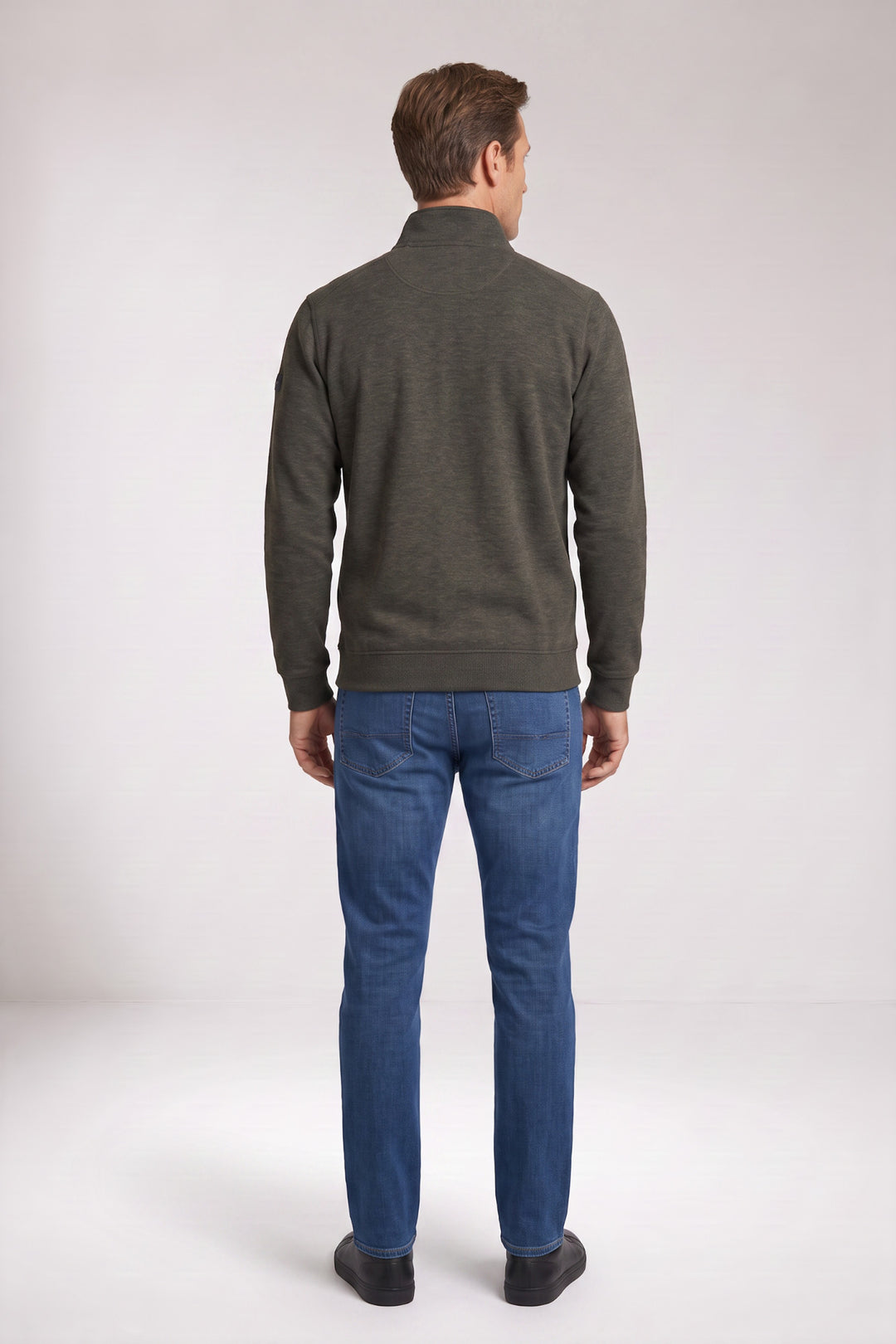 Cotton Half-Zip Sweater - Green