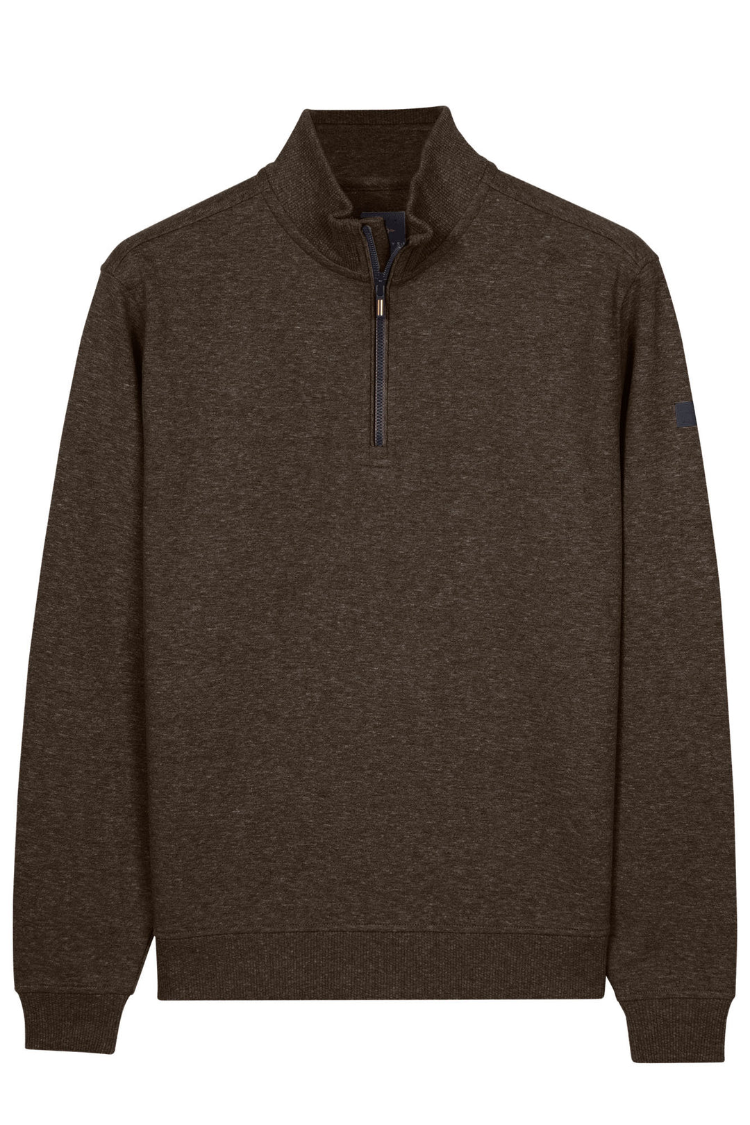 Katoenen Half-Zip Sweater - Bruin