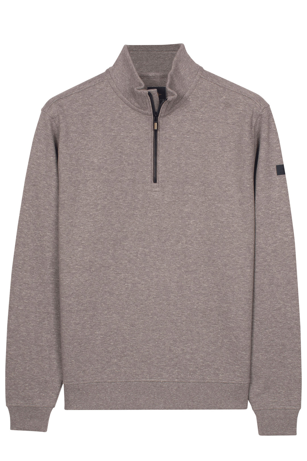Cotton Half-Zip Sweater - Light Grey