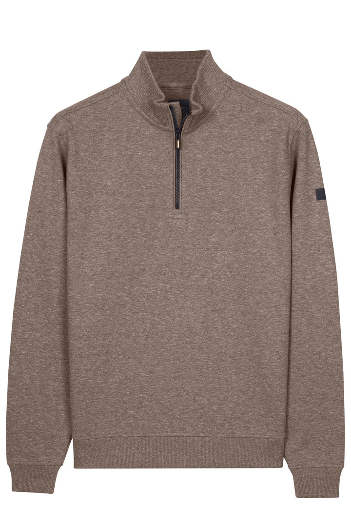 Katoenen Half-Zip Sweater - Grijs