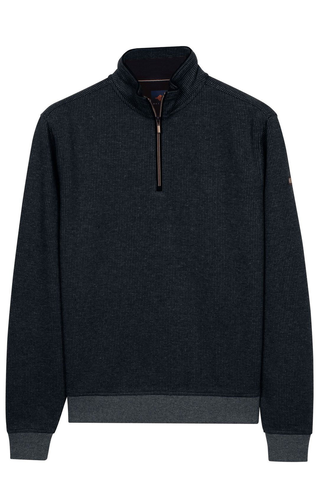 Two-Tone Half-Zip Sweater - Navy