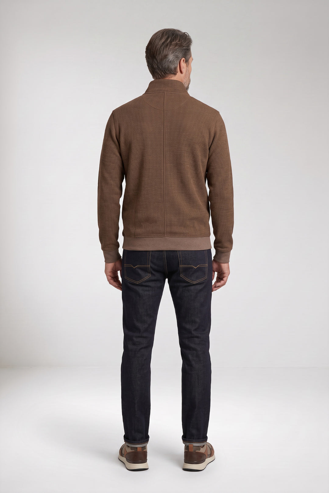 Two-Tone Half-Zip Sweater - Bruin