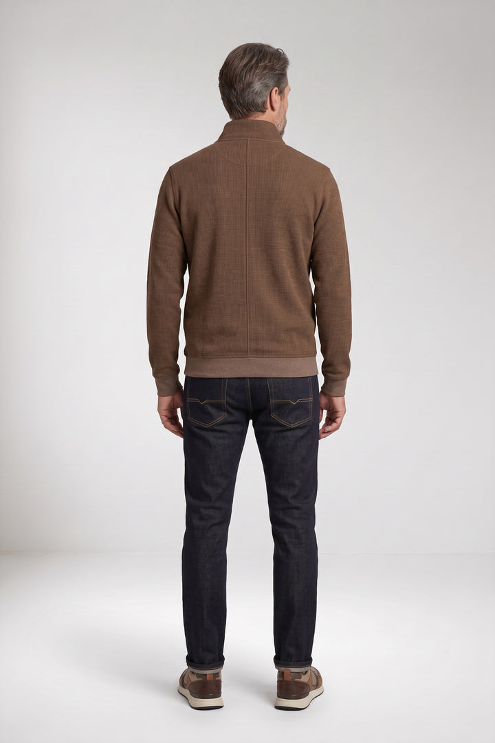 Two-Tone Half-Zip Sweater - Bruin