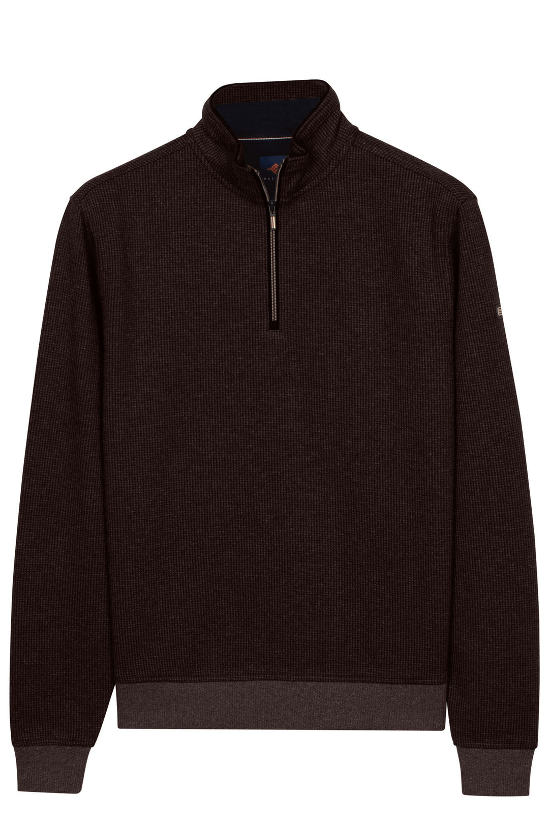 Two-Tone Half-Zip Sweater - Camel