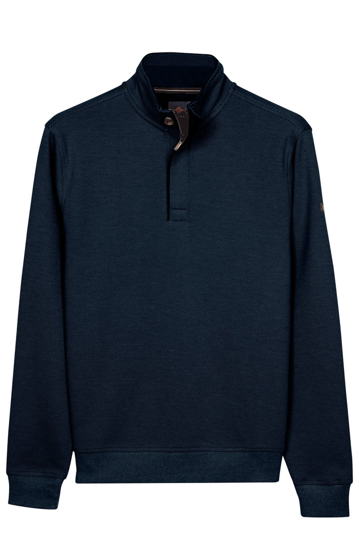 Two-Tone Half-Zip Sweater - Navy