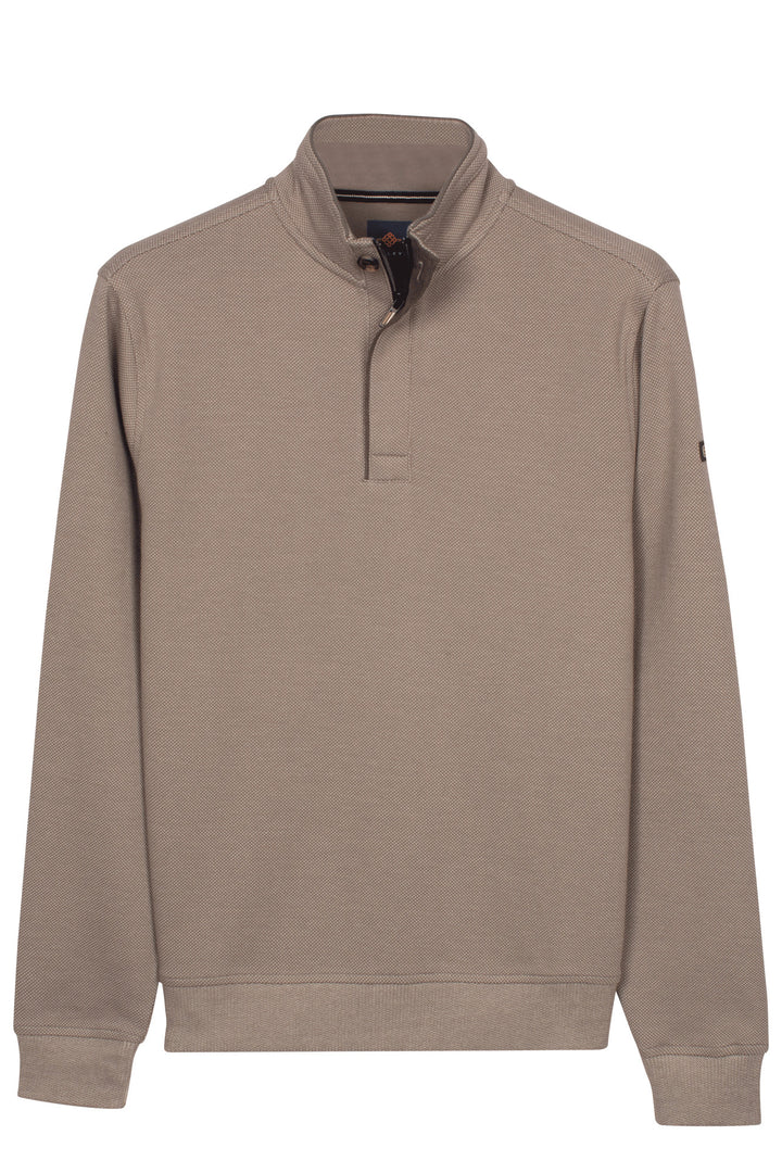 Two-Tone Half-Zip Sweater - Grijs