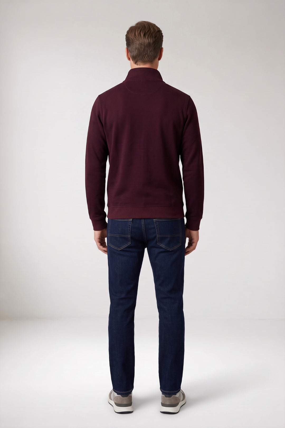 Two-Tone Half-Zip Sweater - Paars