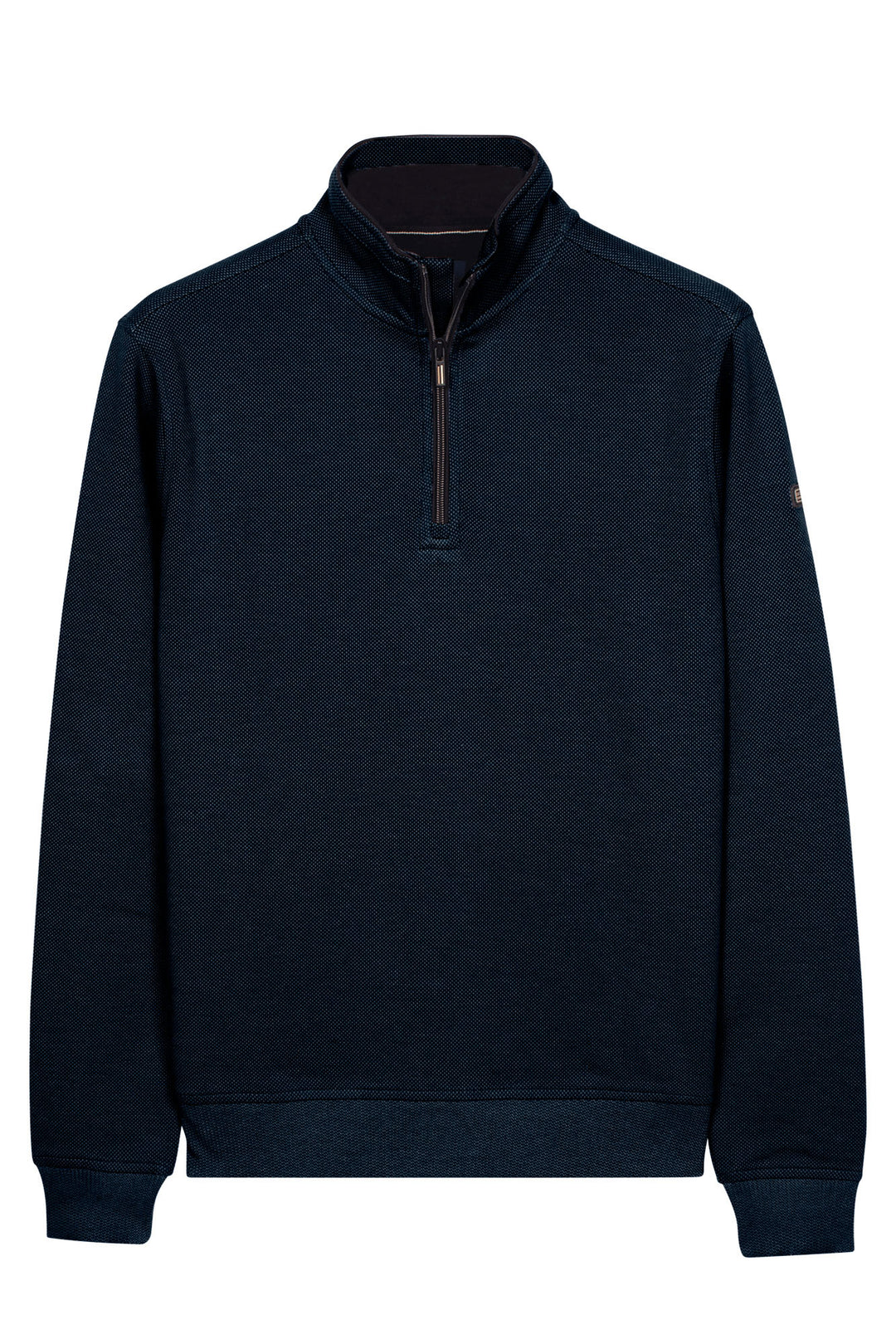 Two-Tone Half-Zip Sweater - Navy