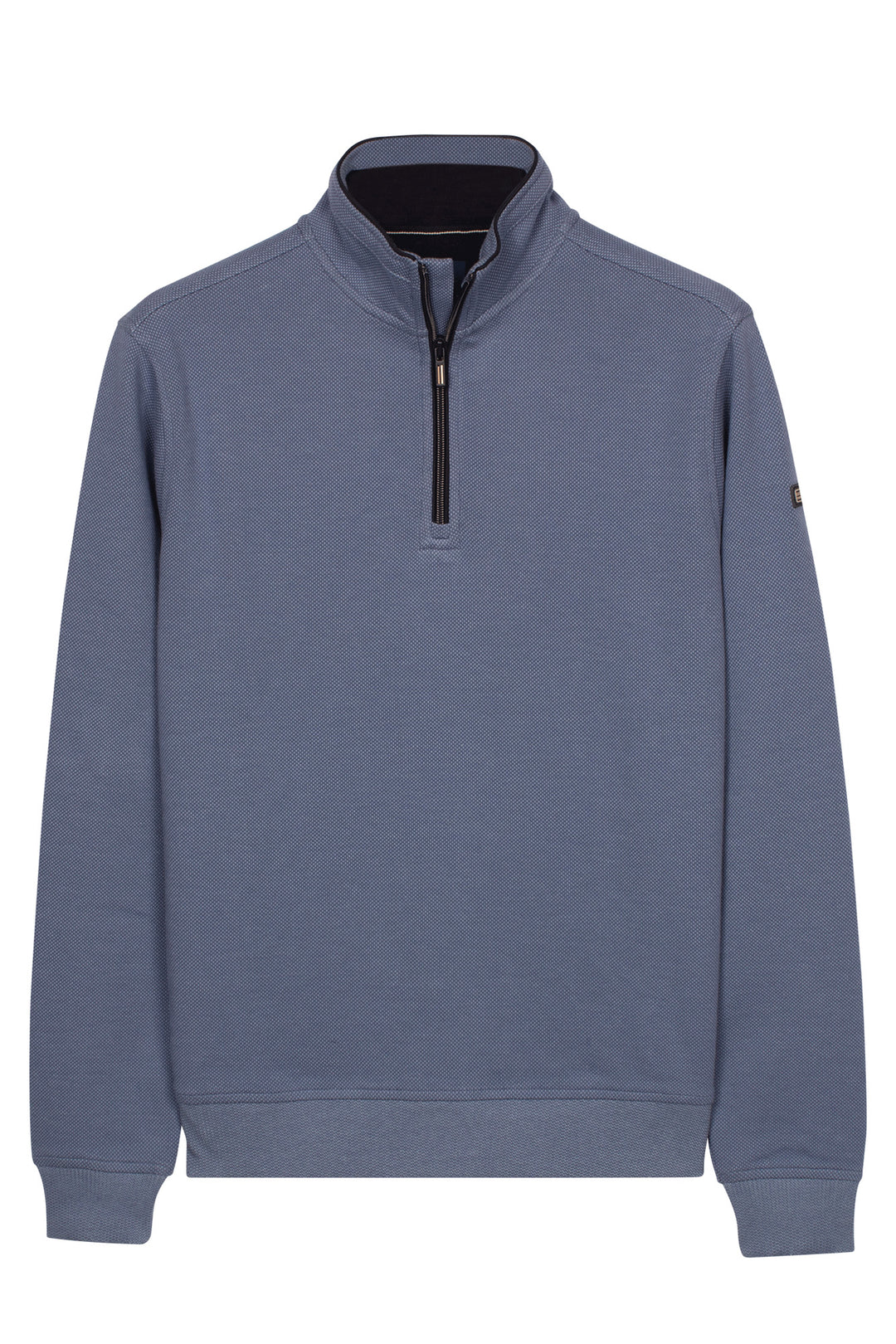 Two-Tone Half-Zip Sweater - Lichtblauw