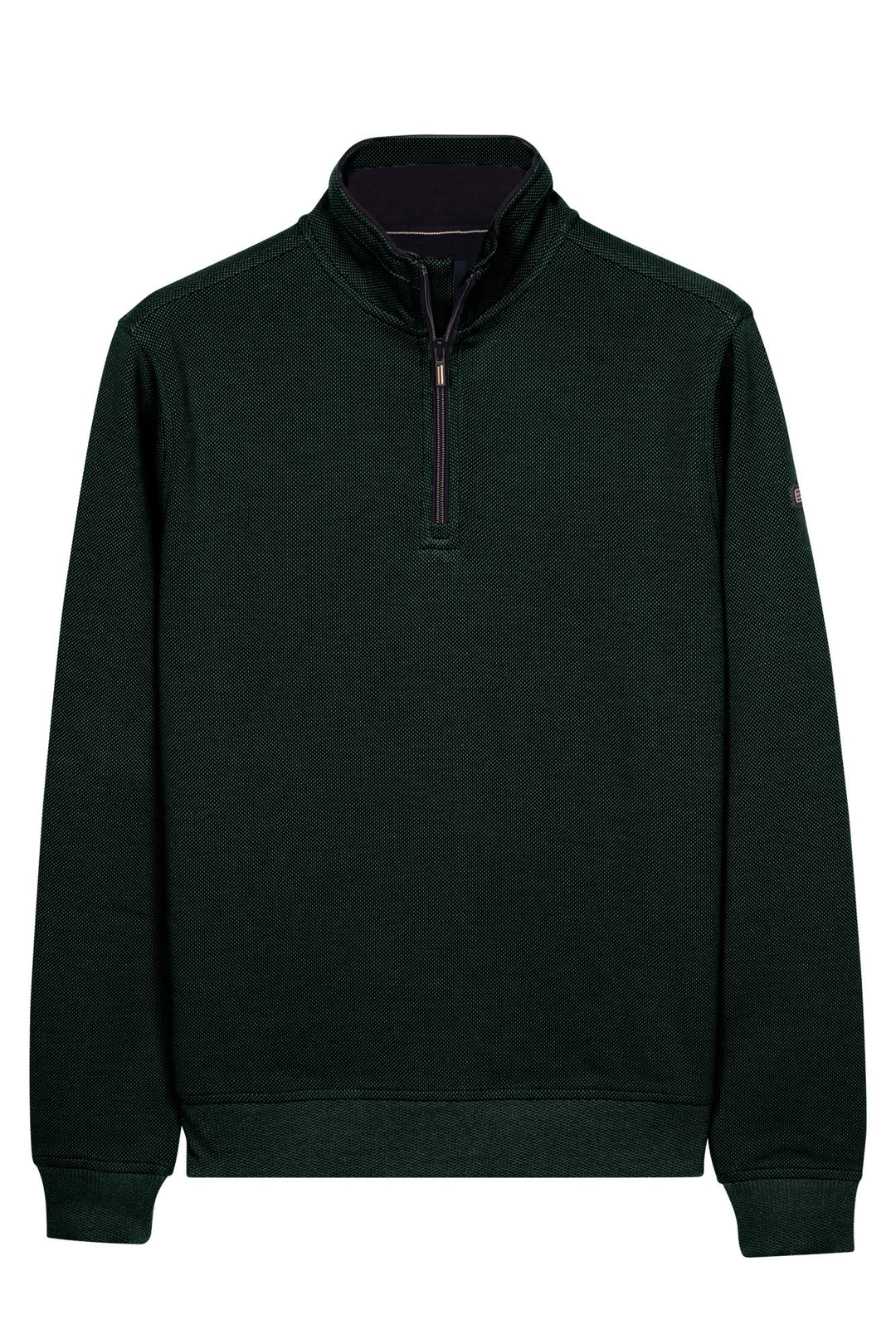 Two-Tone Half-Zip Sweater - Groen