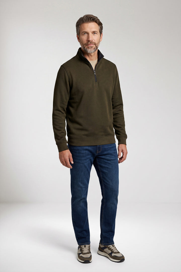 Two-Tone Half-Zip Sweater - Bruin