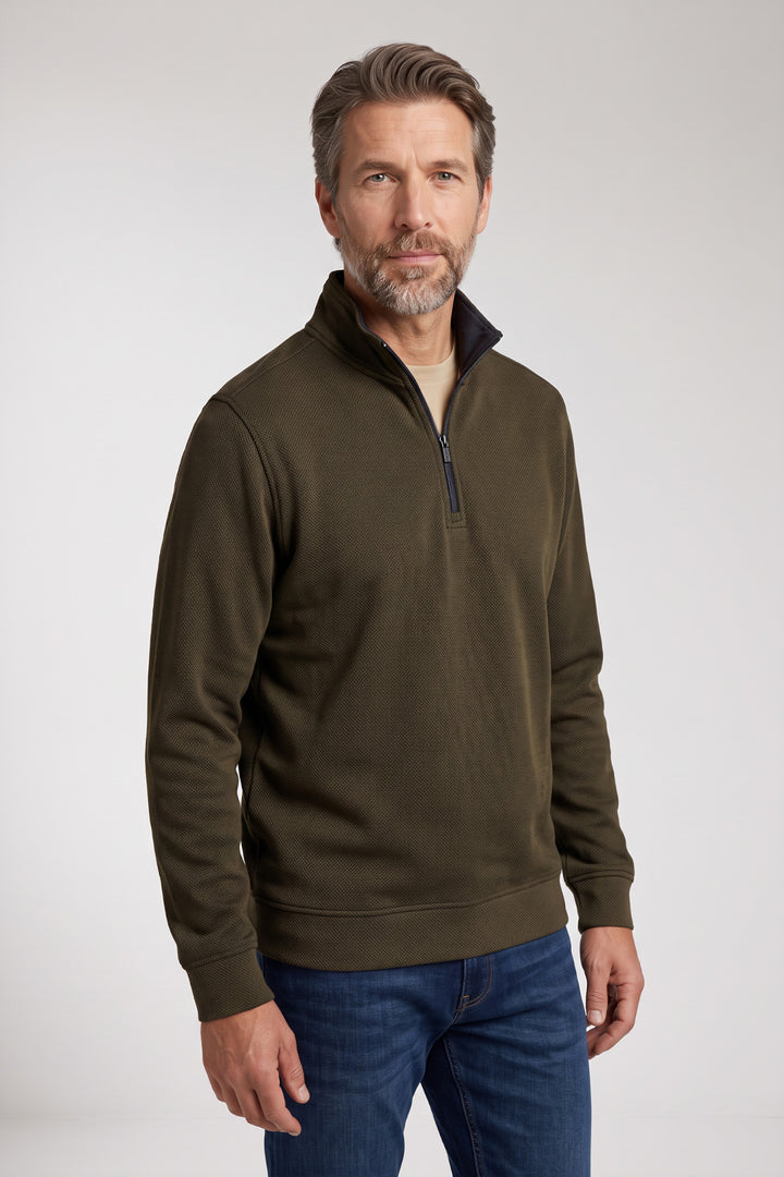 Two-Tone Half-Zip Sweater - Bruin