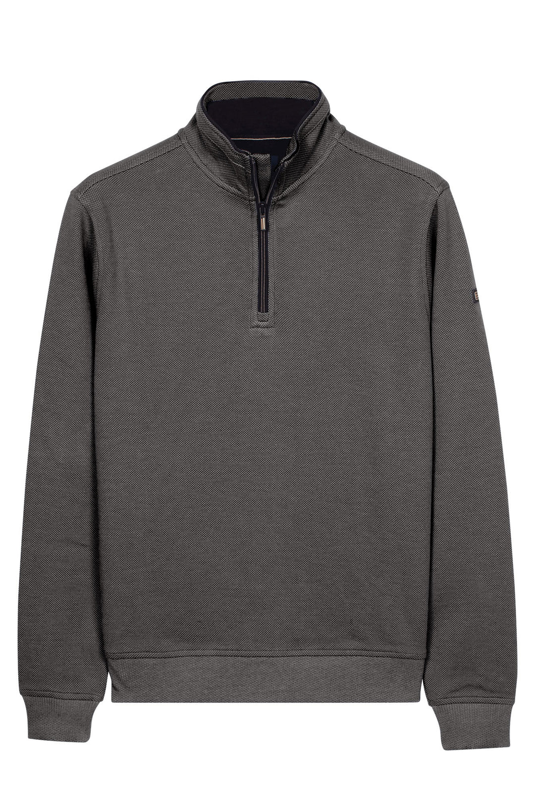 Two-Tone Half-Zip Sweater - Light Grey