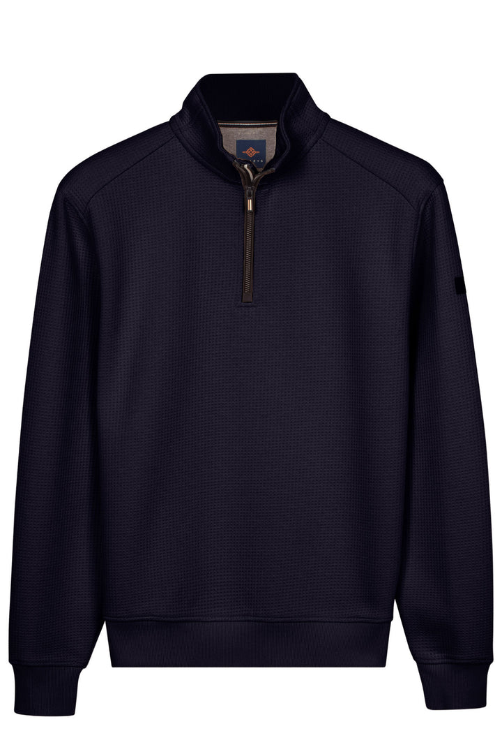 Double Face Half-Zip Sweater - Navy