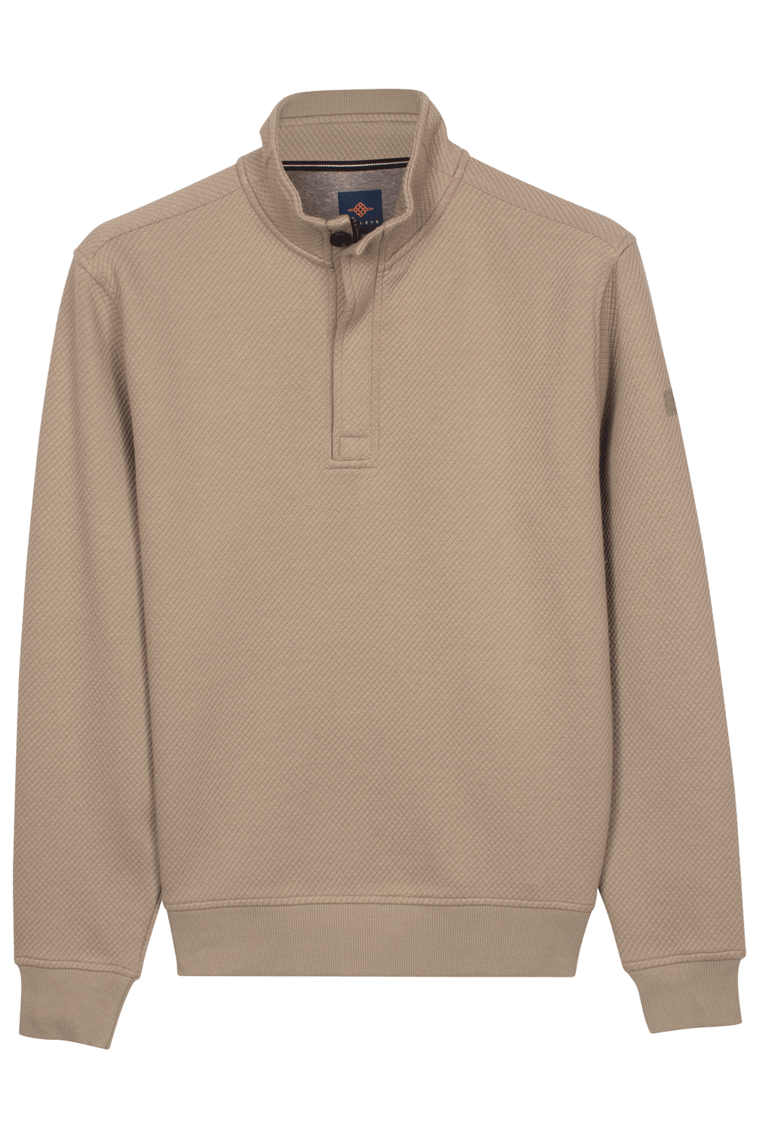 Jacquard Half-Zip Sweater - Beige