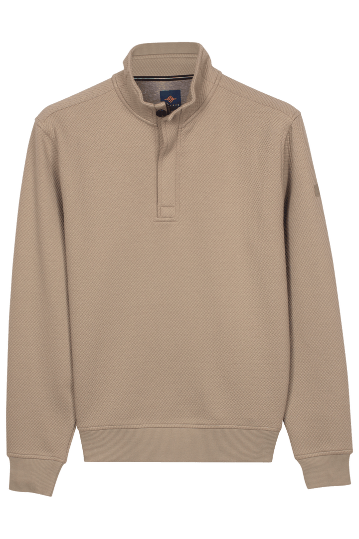 Jacquard Half-Zip Sweater - Beige