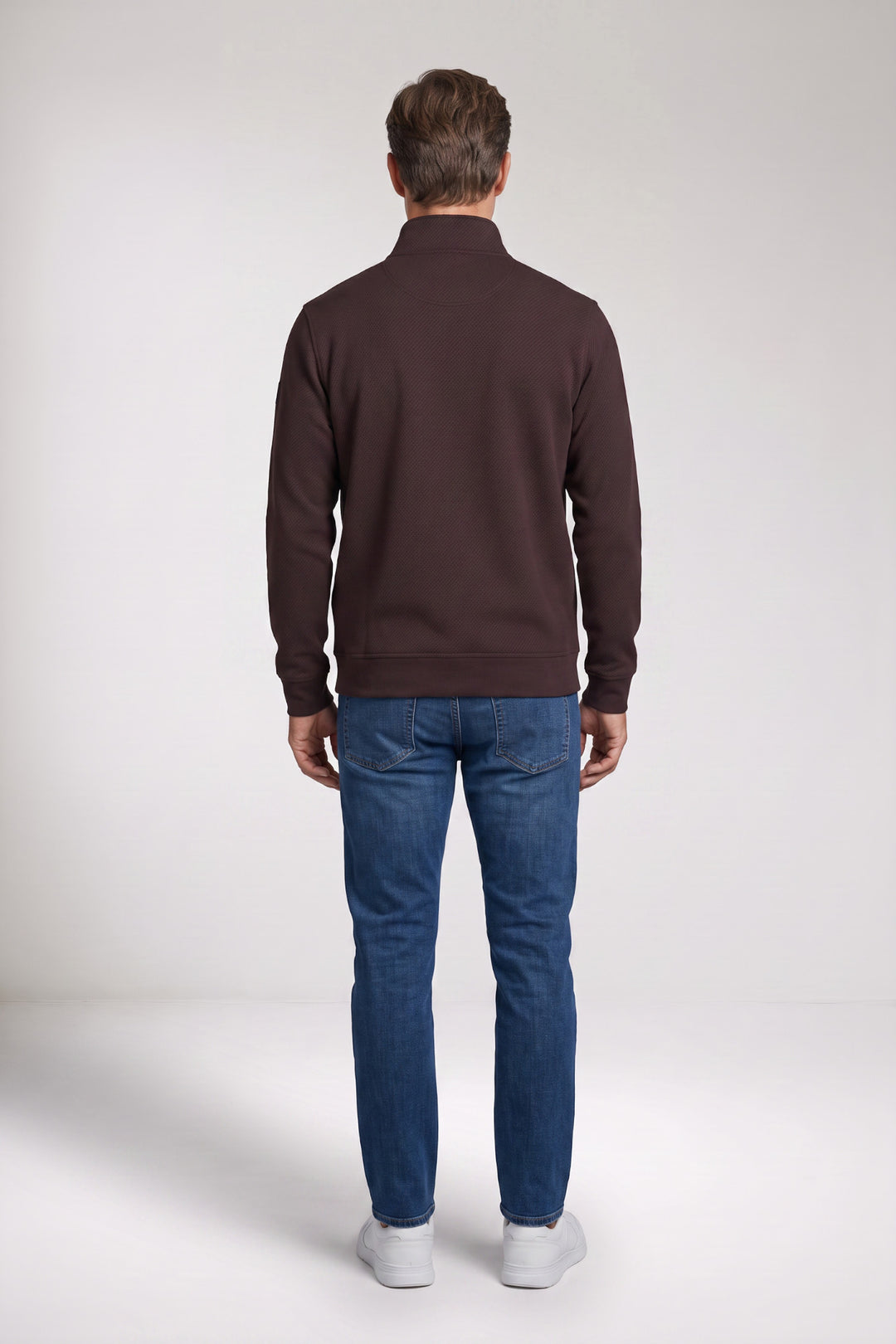 Jacquard Half-Zip Sweater - Purple