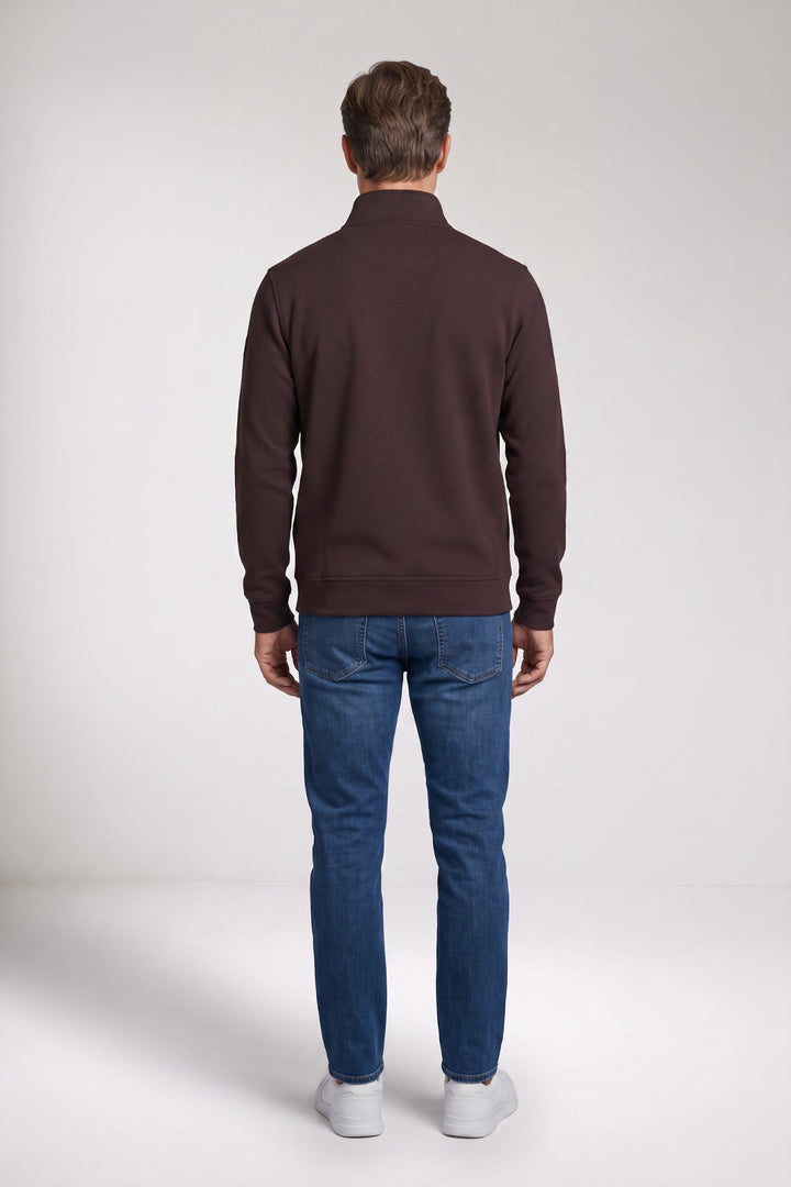Jacquard Half-Zip Sweater - Purple