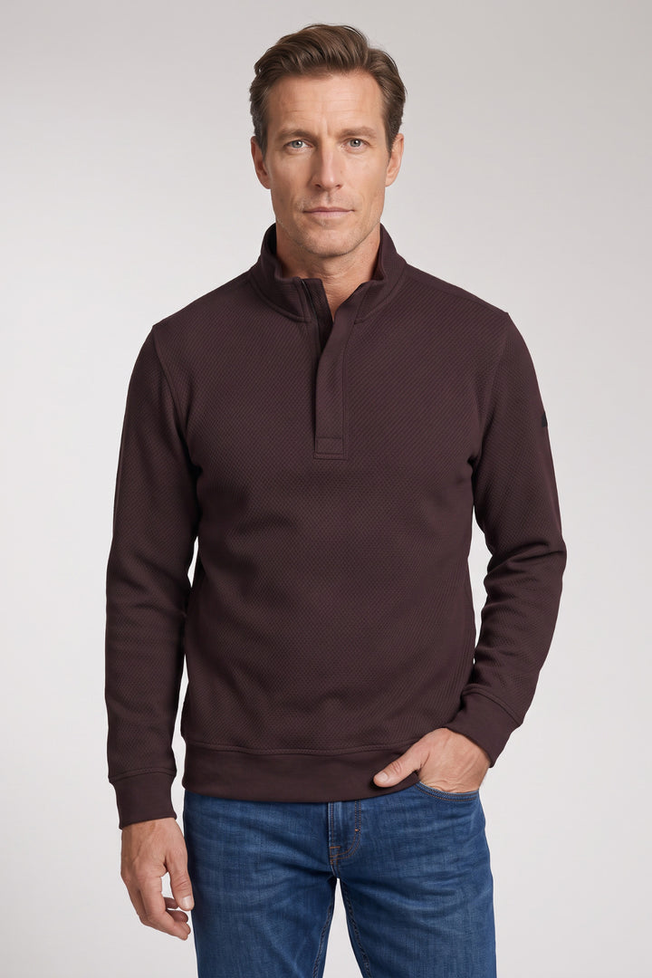 Jacquard Half-Zip Sweater - Purple