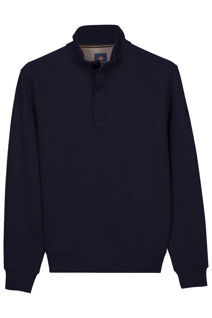 Jacquard Half-Zip Sweater - Blauw