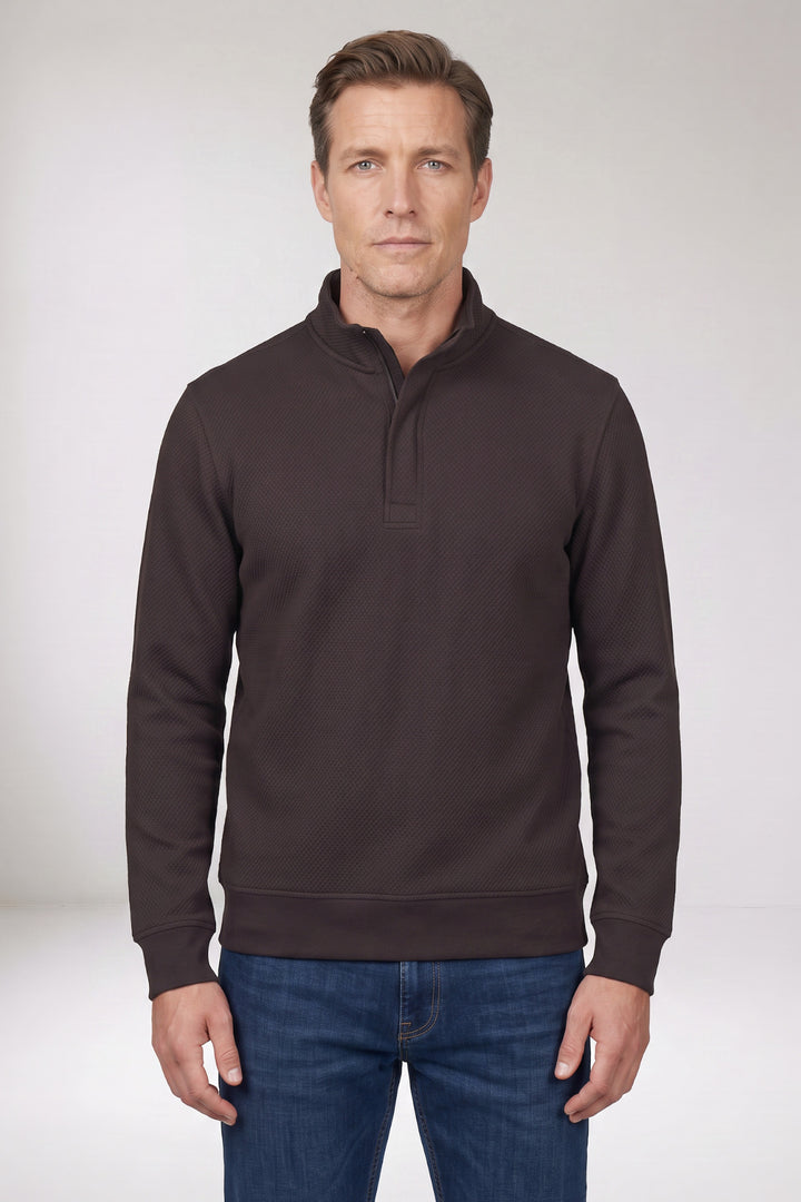 Jacquard Half-Zip Sweater - Bruin