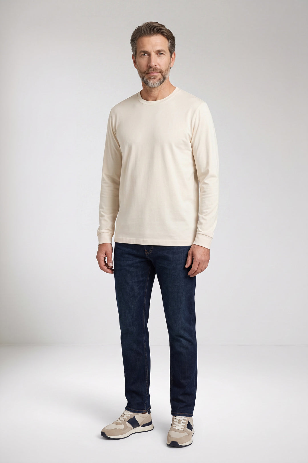 Katoenmix Longsleeve - Off-white