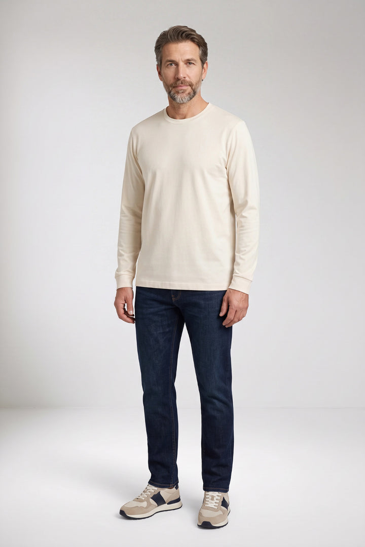 Katoenmix Longsleeve - Off-white