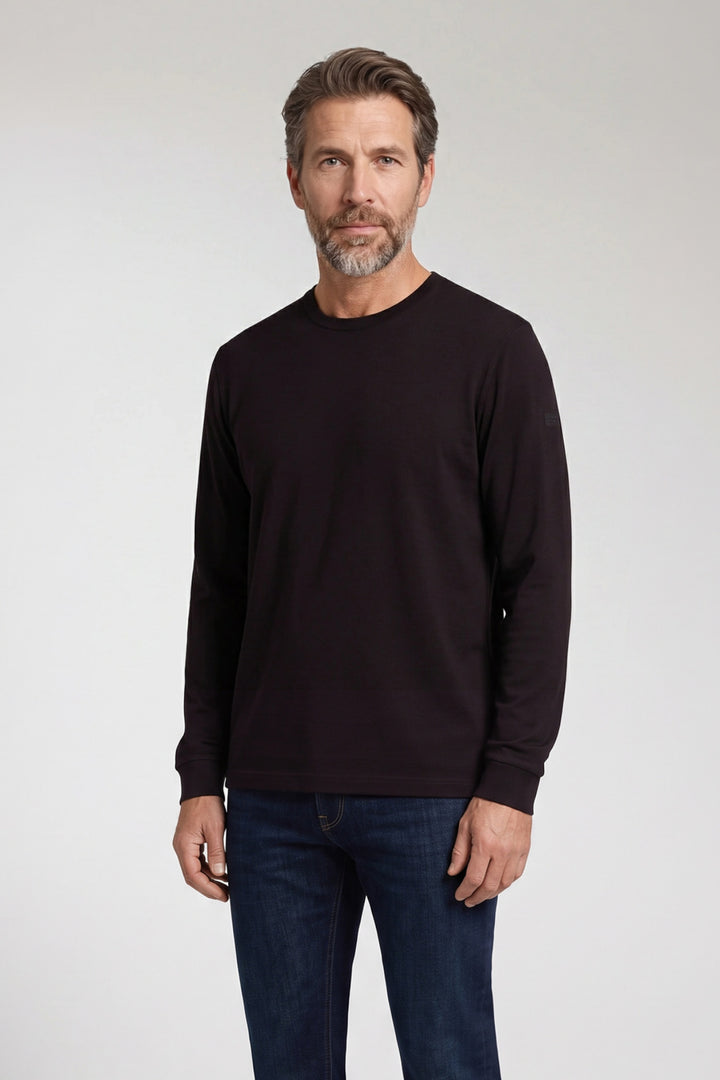 Katoenmix Longsleeve - Blauw