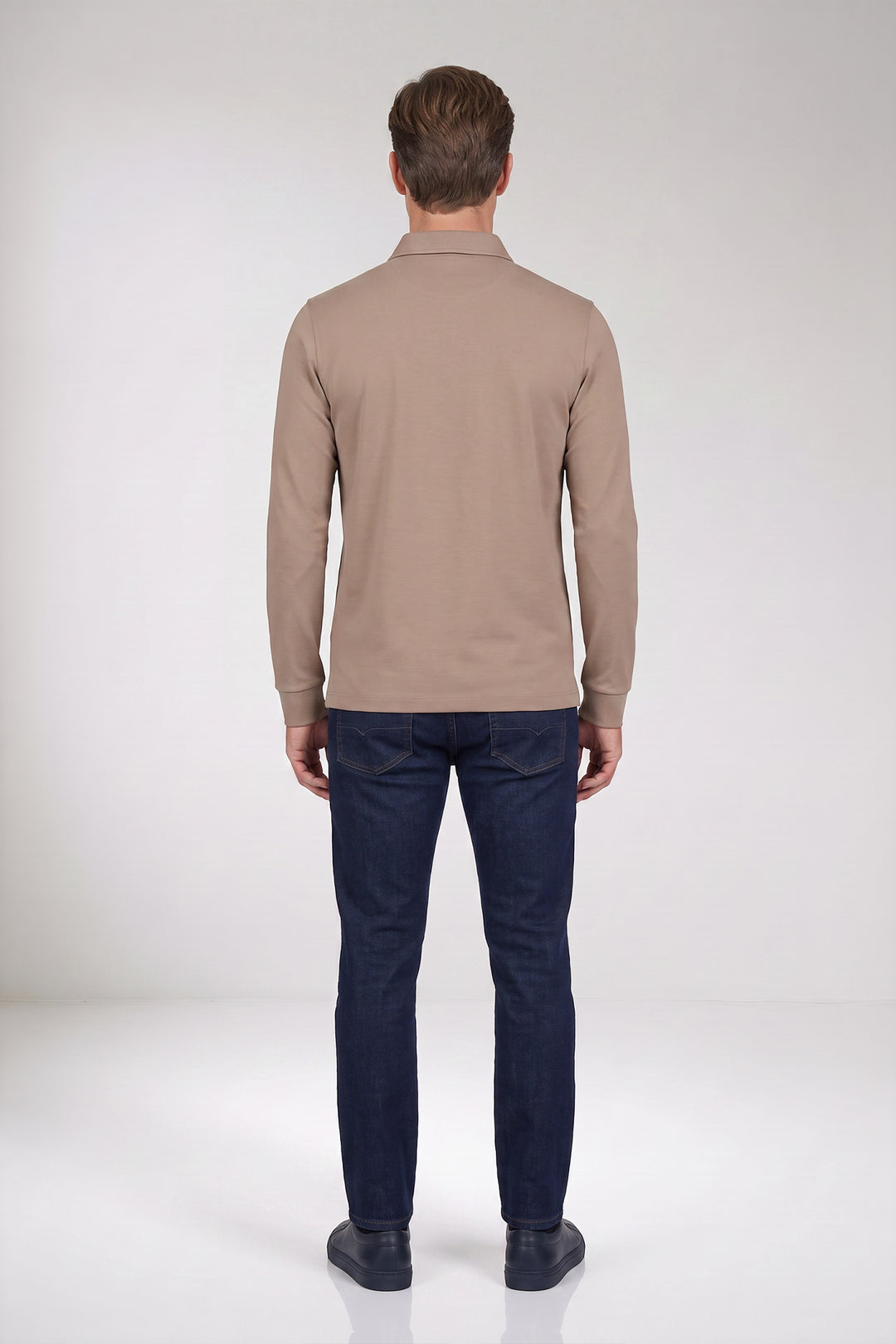 Poloshirt met Half-Zip - Beige