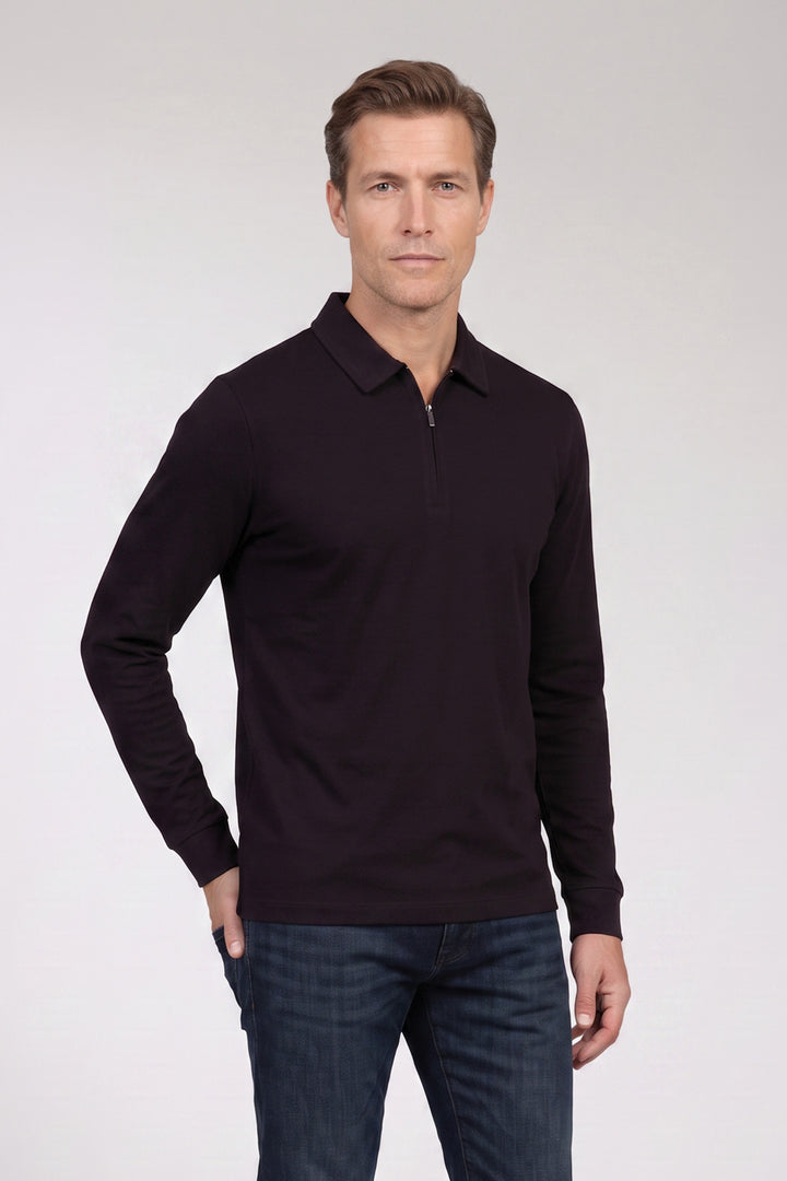 Poloshirt met Half-Zip - Blauw